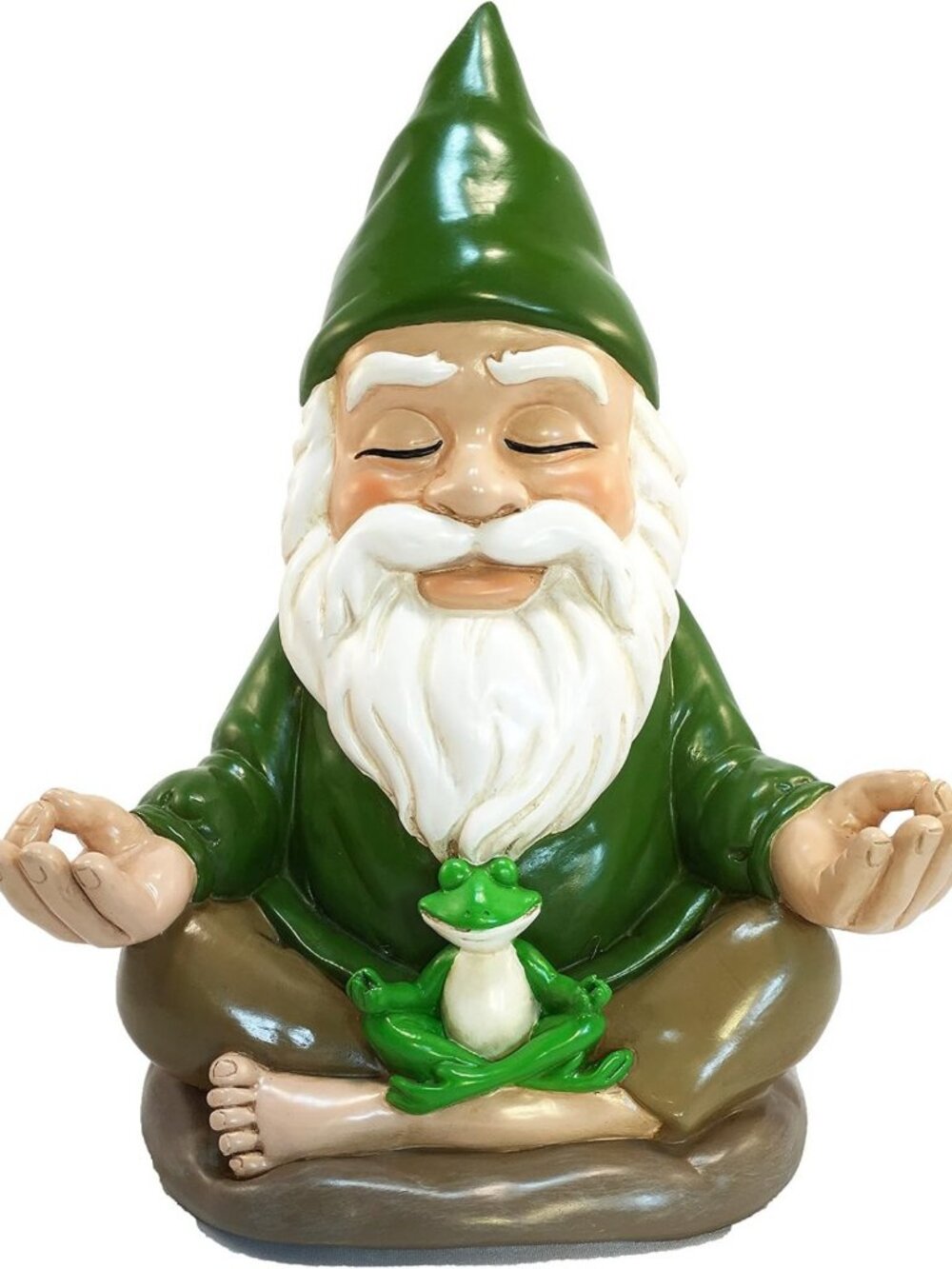 Zen Gnome Figurine - 9" Tranquil Miniature for Fairy Garden Decor & Peaceful